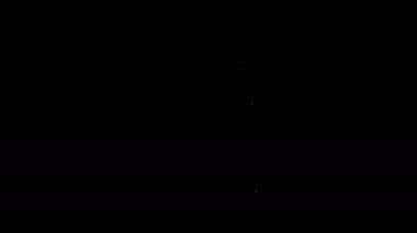 Beyaz çizgili Tavuk yumurtası siyah arka planda izole edilmiş bir simge üzerinde. Mutlu Paskalyalar. 4K Video hareketli grafik canlandırması