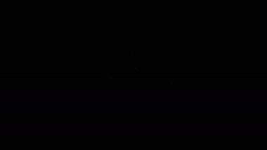 Beyaz çizgi çiçek lale simgesi siyah arkaplanda izole edildi. 4K Video hareketli grafik canlandırması