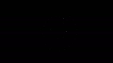 Siyah arka planda izole edilmiş bir hasır yuva ikonundaki beyaz çizgi Paskalya yumurtası. Mutlu Paskalyalar. 4K Video hareketli grafik canlandırması