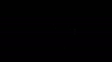 Siyah zemin üzerinde paskalya yumurtası simgesi olan beyaz çizgi Basket. Mutlu Paskalyalar. 4K Video hareketli grafik canlandırması