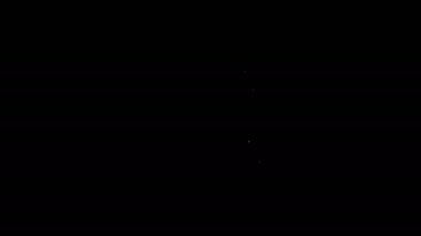 Beyaz çizgili Paskalya yumurtası simgesi siyah arka planda izole edilmiş. Mutlu Paskalyalar. 4K Video hareketli grafik canlandırması