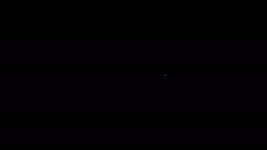 Beyaz çizgi Sun simgesi siyah arkaplanda izole edildi. Yaz sembolü. Güneşli bir gün. 4K Video hareketli grafik canlandırması