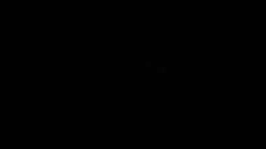 Beyaz çizgi Candy simgesi siyah arkaplanda izole edildi. 4K Video hareketli grafik canlandırması