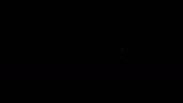 黒の背景に単離されたイースターエッグアイコン付きホワイトラインバスケット。ハッピーイースター。4Kビデオモーショングラフィックアニメーション — ストック動画