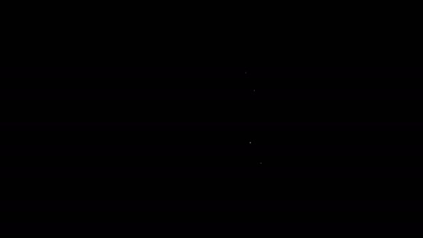 白线复活节彩蛋图标孤立在黑色背景.复活节快乐4K视频运动图形动画 — 图库视频影像