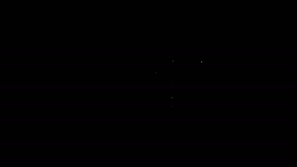 Λευκή γραμμή πασχαλινό αυγό εικονίδιο απομονώνονται σε μαύρο φόντο. Καλό Πάσχα. 4K Γραφική κίνηση κίνησης βίντεο — Αρχείο Βίντεο