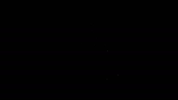 白线复活节蛋糕和蜡烛图标孤立在黑色背景上.复活节快乐4K视频运动图形动画 — 图库视频影像