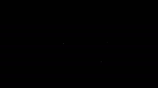 Vit linje kyrka byggnad ikon isolerad på svart bakgrund. Kristna kyrkan. Kyrkans religion. 4K Video motion grafisk animation — Stockvideo