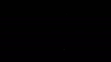 Siyah arka planda beyaz çizgi şarap cam ikonu var. Şarap kadehi ikonu. Kadeh işareti. Cam levhası. Mutlu Paskalyalar. 4K Video hareketli grafik canlandırması