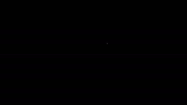 Vit linje Christian kors ikon isolerad på svart bakgrund. Kyrkorset. 4K Video motion grafisk animation — Stockvideo