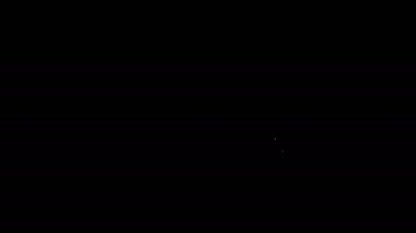 Beyaz çizgi İşçi Kaskı simgesi siyah arkaplanda izole edildi. 4K Video hareketli grafik canlandırması