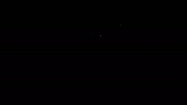 Beyaz çizgi fıçı yağı ikonu siyah arkaplanda izole edilmiş. 4K Video hareketli grafik canlandırması