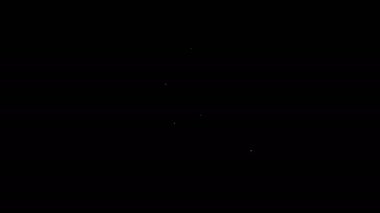 Beyaz çizgi grafiği, çizelgesi, çizelgesi, diyagramı, bilgi grafiği, turta grafik simgesi siyah arkaplanda izole edilmiş. 4K Video hareketli grafik canlandırması