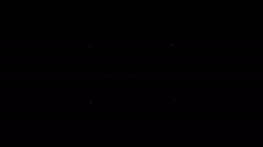 Siyah arkaplanda beyaz çizgi kireçtaşı simgesi izole edildi. Okul karatahtası. 4K Video hareketli grafik canlandırması