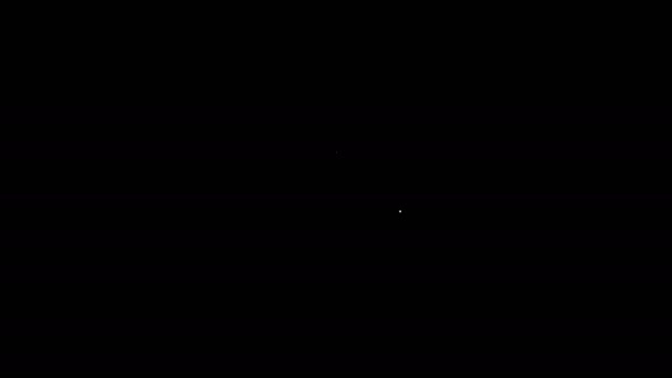 Vit linje Matematik funktion cosinus ikon isolerad på svart bakgrund. 4K Video motion grafisk animation — Stockvideo