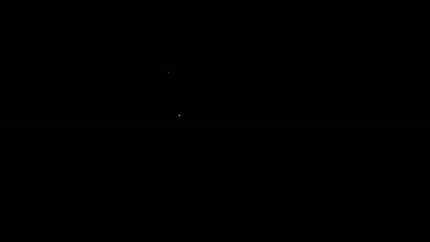 Weiße Linie Buch mit Wort-Mathematik-Symbol isoliert auf schwarzem Hintergrund. Mathe-Buch. Bildungskonzept zur Rückkehr zur Schule. 4K Video Motion Grafik Animation — Stockvideo