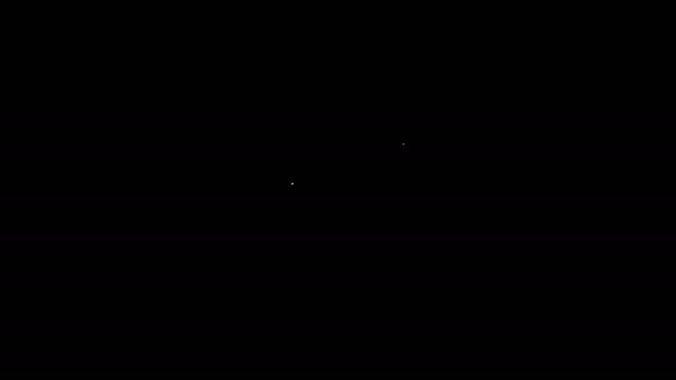 Weiße Linie Mathe-System der Gleichungslösung auf Sprechblase Symbol isoliert auf schwarzem Hintergrund. 4K Video Motion Grafik Animation — Stockvideo