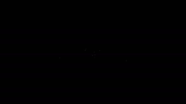 Línea blanca Icono de libro abierto aislado sobre fondo negro. Animación gráfica de vídeo 4K — Vídeos de Stock