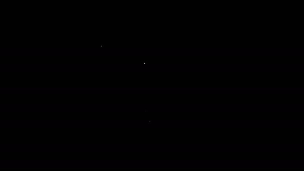 Bílá čára Karton s funkcí matematické ikony izolované na černém pozadí. Škola na tabuli. Grafická animace pohybu videa 4K — Stock video