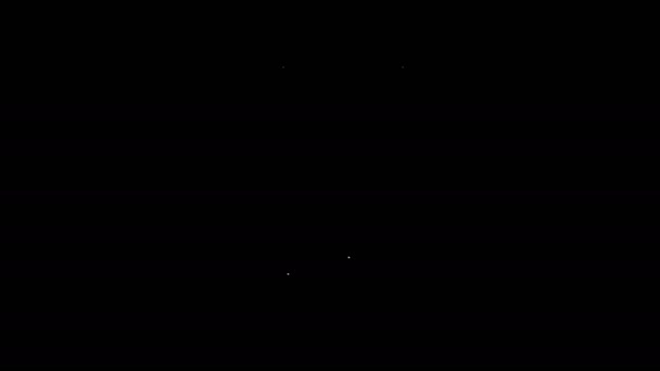 黒の背景に隔離されたホワイトラインカレンダーアイコン。イベントリマインダーシンボル。4Kビデオモーショングラフィックアニメーション — ストック動画