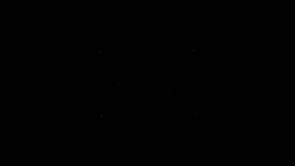 Bílá čára Karton ikona izolované na černém pozadí. Škola na tabuli. Grafická animace pohybu videa 4K — Stock video