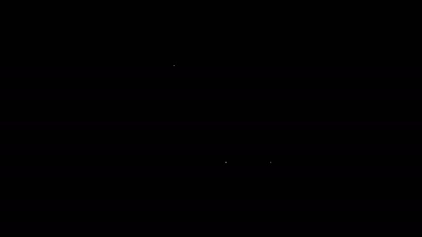 白い線幾何学図黒の背景に孤立キューブアイコン.抽象的な形。幾何学的装飾。4Kビデオモーショングラフィックアニメーション — ストック動画