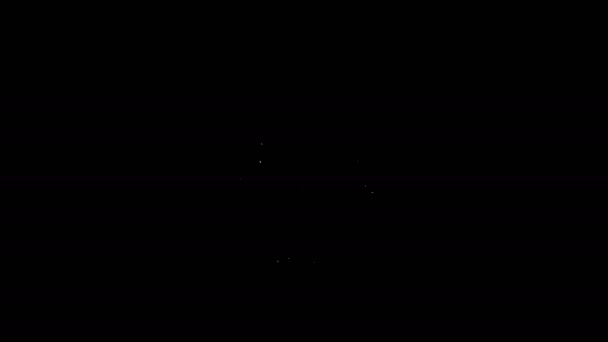 Beyaz çizgi üçgen matematik ikonu siyah arkaplanda izole edildi. 4K Video hareketli grafik canlandırması — Stok video
