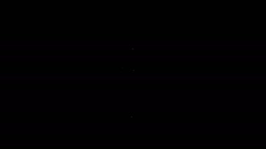 Kalp şeklindeki beyaz çizgi anahtarı siyah arkaplanda izole edilmiş. Sevgililer Günü. 4K Video hareketli grafik canlandırması