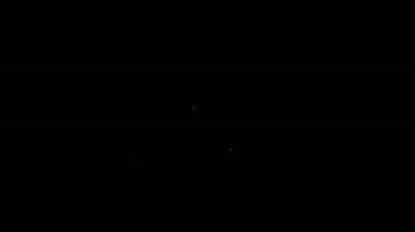 Siyah arka planda beyaz çizgili kalp ikonu var. El çabukluğu aşk sembolü. 4K Video hareketli grafik canlandırması