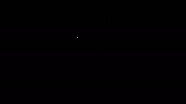 Beyaz çizgi sevgililer günü parti broşürleri siyah arka planda izole edilmiş. Kutlama için davetiye ya da tebrik kartı şablonu. 4K Video hareketli grafik canlandırması