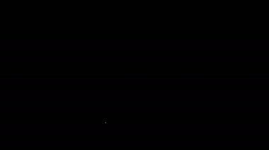 Beyaz çizgi müzik notası, siyah arkaplanda izole edilmiş kalp simgesi tonu. Sevgililer Günü. 4K Video hareketli grafik canlandırması