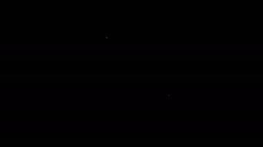 Beyaz çizgi kalp simgesi siyah arkaplanda izole edildi. Romantik sembol, bağlanma, tutku ve düğün. Sevgililer Günü sembolü. 4K Video hareketli grafik canlandırması