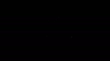 Beyaz çizgi parfüm ikonu siyah arkaplanda izole edilmiş. 4K Video hareketli grafik canlandırması