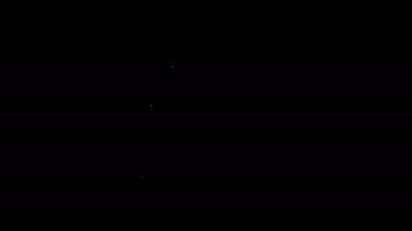 Siyah arkaplanda beyaz çizmeye dayanıklı lastik çizme simgesi var. Yağmurlu hava, balıkçılık, bahçe işleri için çizme. 4K Video hareketli grafik canlandırması