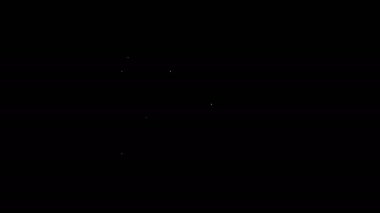 Beyaz çizgi, kağıt para yığını siyah arka planda izole nakit ikonu. Para desteleri. Para birimi. 4K Video hareketli grafik canlandırması