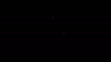 Beyaz çizgi Çorap simgesi siyah arkaplanda izole edildi. 4K Video hareketli grafik canlandırması