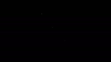 Siyah arkaplanda izole edilmiş bir tarayıcı simgesinde beyaz çizgi araması. 4K Video hareketli grafik canlandırması