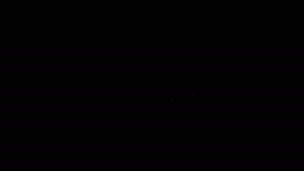 Fehér vonal Szerelem szöveg ikon elszigetelt fekete háttérrel. Valentin napi üdvözlőkártya sablon. 4K Videó mozgás grafikus animáció — Stock videók