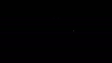 Siyah arkaplanda izole edilmiş metin satışı simgesi olan beyaz çizgi asma işareti. Mesaj indirimli tabela. 4K Video hareketli grafik canlandırması