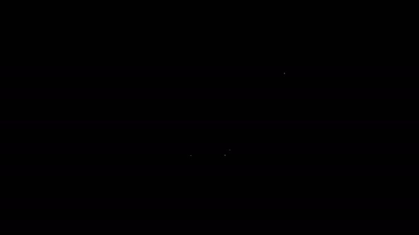 Weiße Linie Unterwäsche Symbol isoliert auf schwarzem Hintergrund. 4K Video Motion Grafik Animation — Stockvideo
