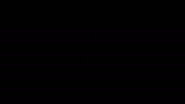 Άσπρη γραμμή εικονίδιο σκουλαρίκι απομονώνονται σε μαύρο φόντο. Αξεσουάρ κοσμημάτων. 4K Γραφική κίνηση κίνησης βίντεο — Αρχείο Βίντεο