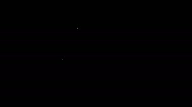 Beyaz çizgi Buy düğmesi simgesi siyah arkaplanda izole edildi. 4K Video hareketli grafik canlandırması