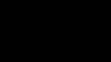 Siyah arka planda dolar simgesi olan beyaz çizgi konuşma balonu. Rozet fiyatına. Dolar sembollü indirim. Reklam etiketi indirimi. 4K Video hareketli grafik canlandırması