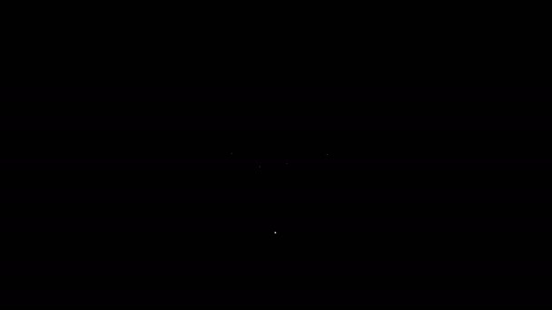 Linha branca Ícone de etiqueta vendida isolado no fundo preto. Animação gráfica em movimento de vídeo 4K — Vídeo de Stock