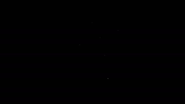 Біла лінія Піктограма відсотка позики ізольована на чорному тлі. Знак захисного щита. Кредитний відсоток символ. 4K Відео рух графічна анімація — стокове відео