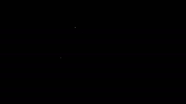 Weiße Linie Knopfsymbol kaufen isoliert auf schwarzem Hintergrund. 4K Video Motion Grafik Animation — Stockvideo