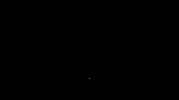 Bílá čára Hodiny 24 hodin ikona izolované na černém pozadí. Celodenní cyklická ikona. 24 hodinový symbol služby. Grafická animace pohybu videa 4K — Stock video