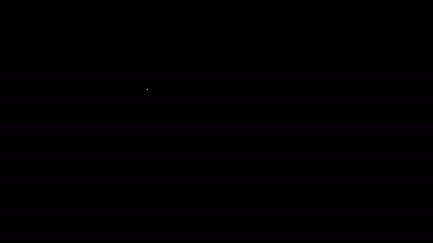白い線黒の背景に隔離された赤ちゃんの貧乳アイコン。商工会議所。4Kビデオモーショングラフィックアニメーション — ストック動画