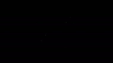 Beyaz çizgi otobüs simgesi siyah arkaplanda izole edildi. Ulaşım konsepti. Otobüs turu tabelası. Turizm ya da kamu aracı sembolü. 4K Video hareketli grafik canlandırması
