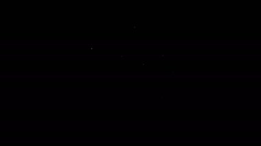 Beyaz hat Taksi çağrı servisi simgesi siyah arkaplanda izole edildi. Akıllı telefon taksisi. 4K Video hareketli grafik canlandırması